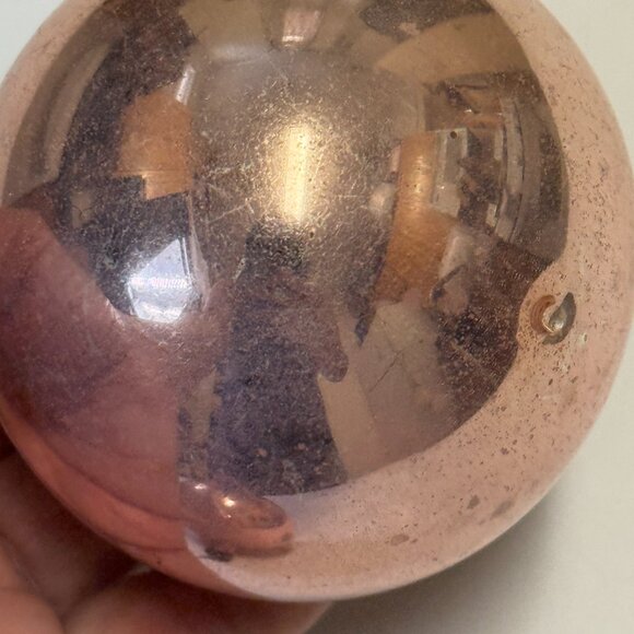 2 VTG Christmas Ornaments Mercury Glass Poland Pink Rose Gold 2 sizes 2.5" /3" - Picture 10 of 13